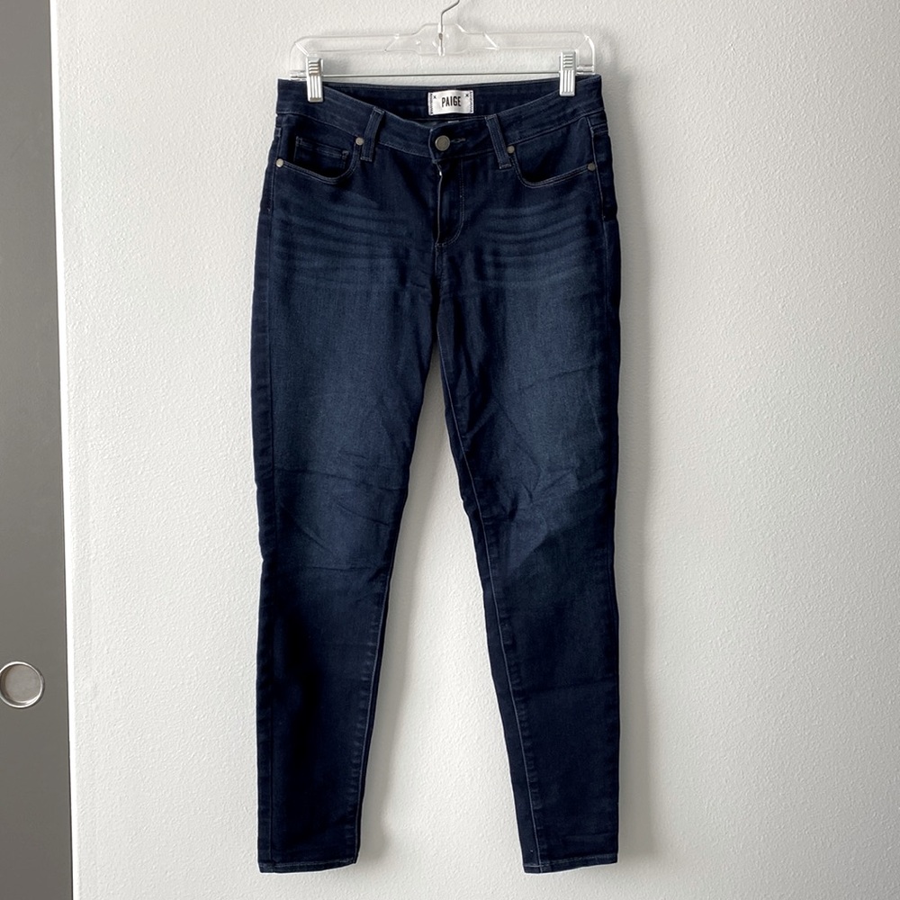 ✨3x HP✨Paige Verdugo Ankle low rise skinny jeans dark blue rinse wash